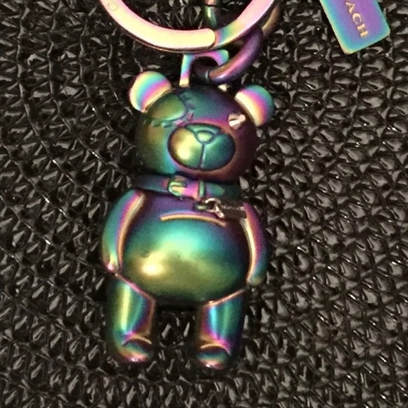 COACH HOLOGRAM TEDDY BEAR KEY FOB NWT - Picture 3 of 8